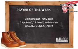 Player of the week:  12/27/21-1/2/22 –      UNC’s  Dru Kuxhausen