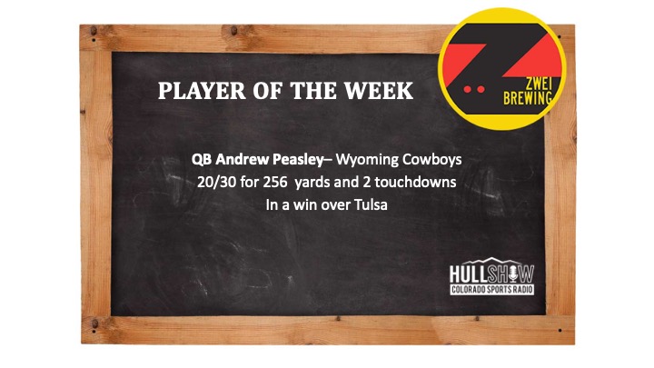 Player of the Week: 8/29-9/4 –   QB Andrew Peasley – Wyoming Cowboys