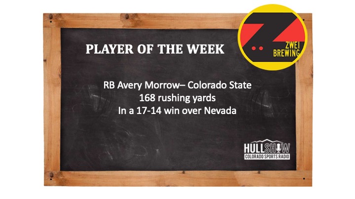 Player of the Week-10/3-10/9:                                RB Avery Morrow – Colorado State