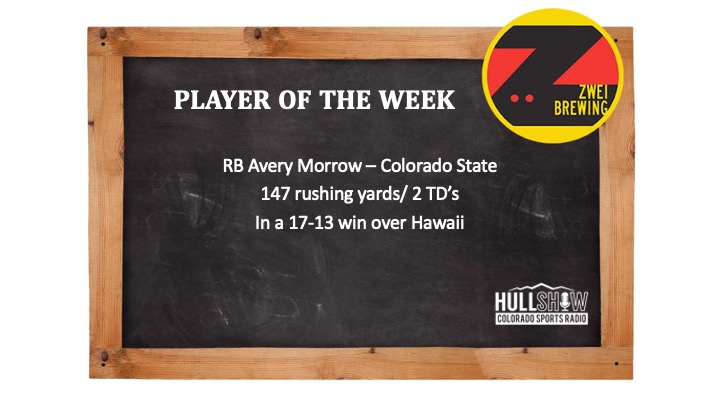 Player of the Week: 10/17-10/23                                     RB Avery Morrow – Colorado State