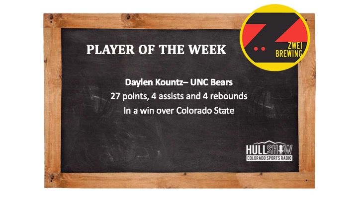 Player of the Week: 11/28-12/4/22                       Daylen Kountz – UNC Bears