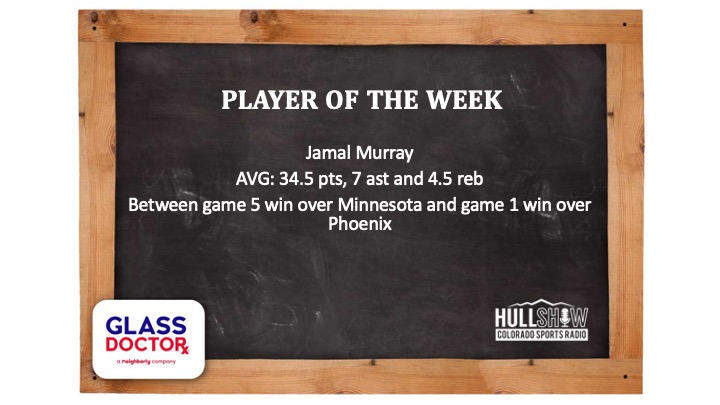 Player of the week: 4/24-4/30                               Jamal Murray – Nuggets