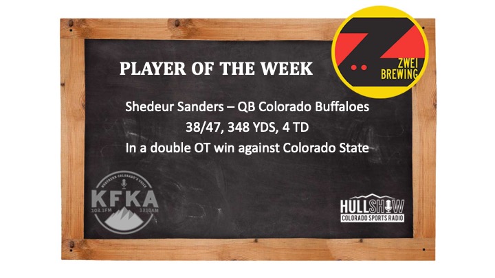 The Hull Show Player of the Week: 9/11-9/17   Shedeur Sanders- QB Colorado Buffaloes
