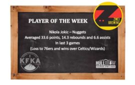 The Hull Show Player of the Week:                  1/15/24-1/21/24     – Nikola Jokic (Nuggets)