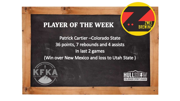 The Hull Show Player of the Week:  1/1/24-1/7/24 – Patrick Cartier/CSU