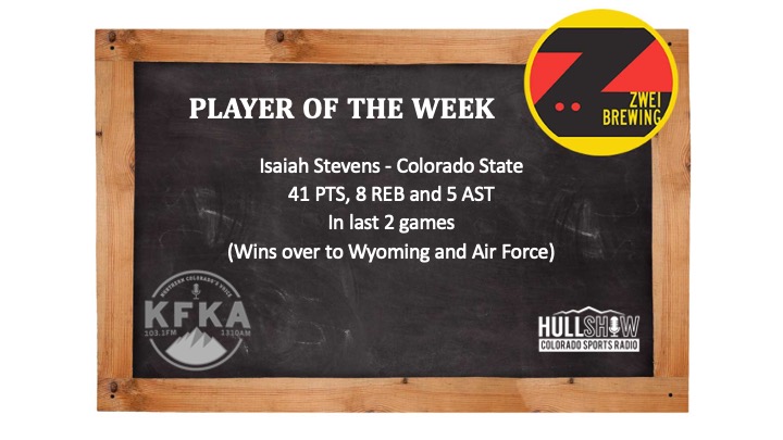 The Hull Show Player of the Week:  3/4/24-3/10/24         Isaiah Stevens-Colorado State